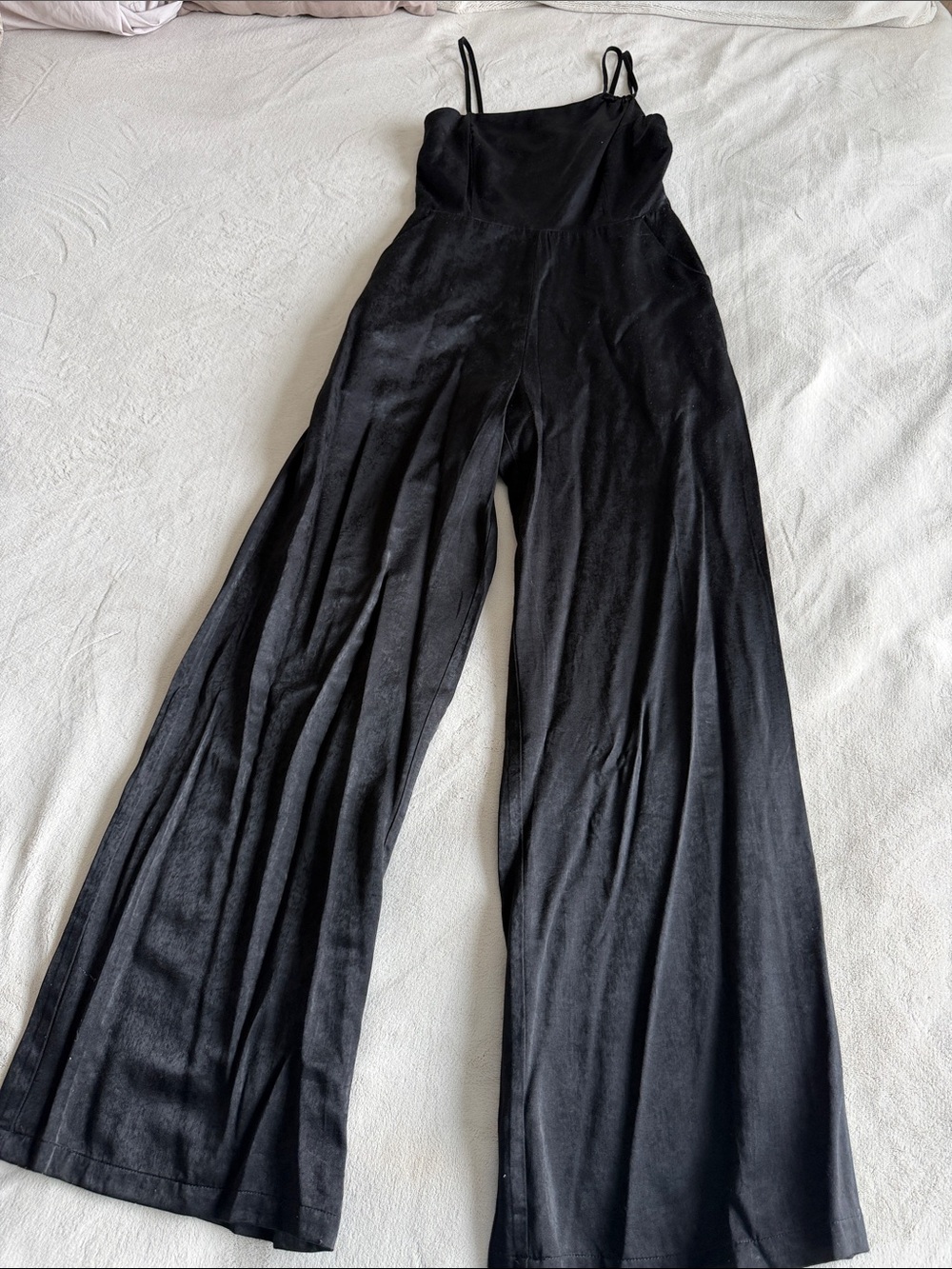 Forever 21 Black Wide-Leg Spaghetti Strap Jumpsuit
